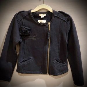 Eliana et Lena Navy Blue Zippered Sweater